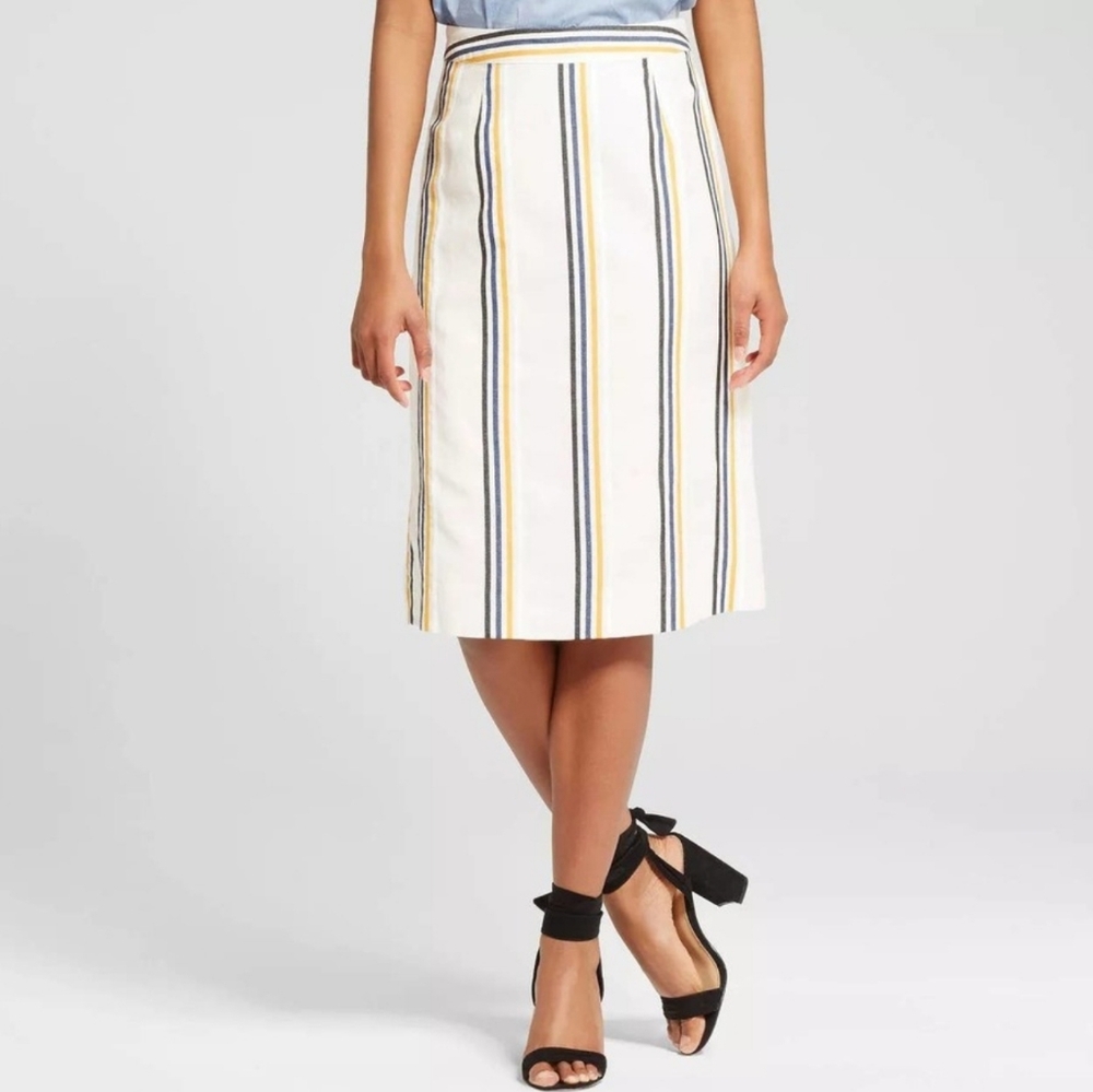 Who What Wear Striped Pencil Skirt